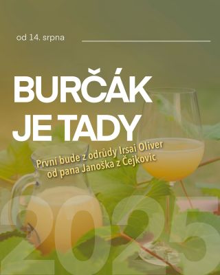 🍇 BURČÁK JE TADY! 🍇 Od čtvrtka 14. 8. spouštíme prodej burčáku! ✨ Odrůda Irsai Oliver, tak jako každý rok 🏡 Od pana...