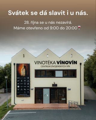 Svátek? Ideální den pro nákup vína. 🍇 Máme otevřeno od 9:00 do 20:00, tak se za námi stavte pro něco dobrého Těšíme se na...